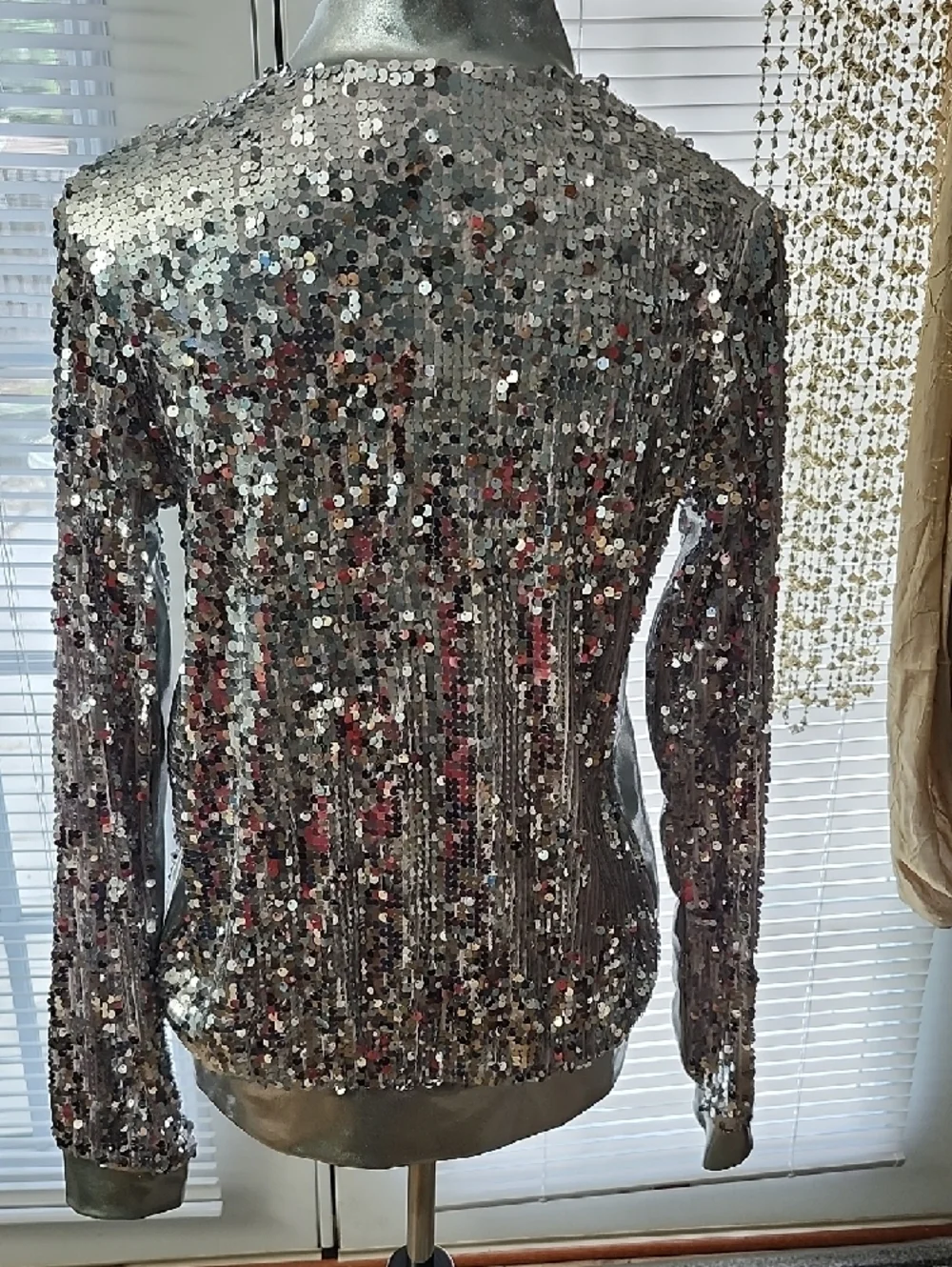 Weissman Silver Sequin Bomber Jacket - Picture 3 of 4